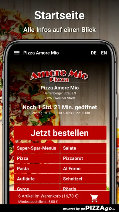 Ảnh chụp màn hình của Pizza Amore Mio Weil der Stadt
