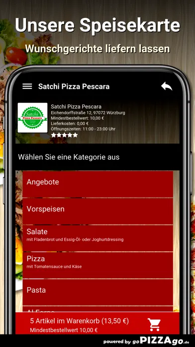 Screenshot di Satchi Pizza Pescara Würzburg