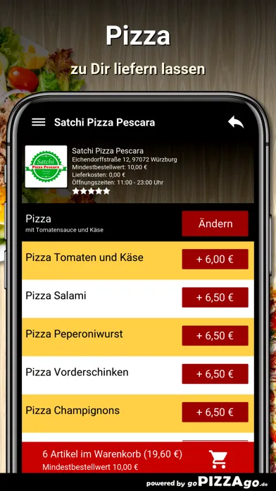 Screenshot di Satchi Pizza Pescara Würzburg
