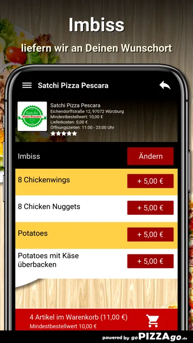 Screenshot di Satchi Pizza Pescara Würzburg