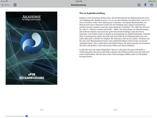 Ảnh chụp màn hình của AEF ePub Reader iPad 