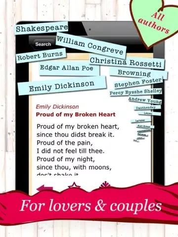 تصاویر Love Poems - The 150 Most Romantic Poems for Lovers and Couples iPad 