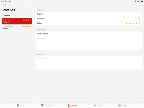 Roast Manager iPad 應用截圖