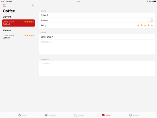 Roast Manager iPad 應用截圖
