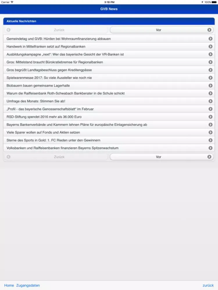 GVB Nachrichten iPad  Ekran Görüntüleri