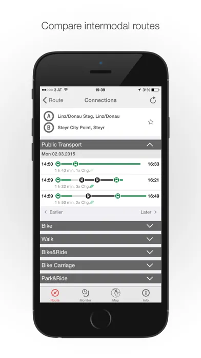 Zrzuty ekranu OÖVV App