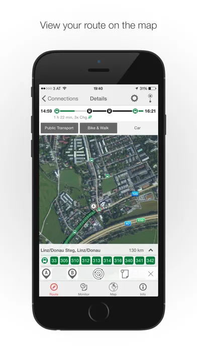 Zrzuty ekranu OÖVV App