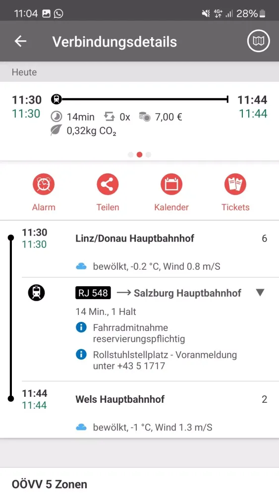 Capturas de pantalla de OÖVV Routenplaner