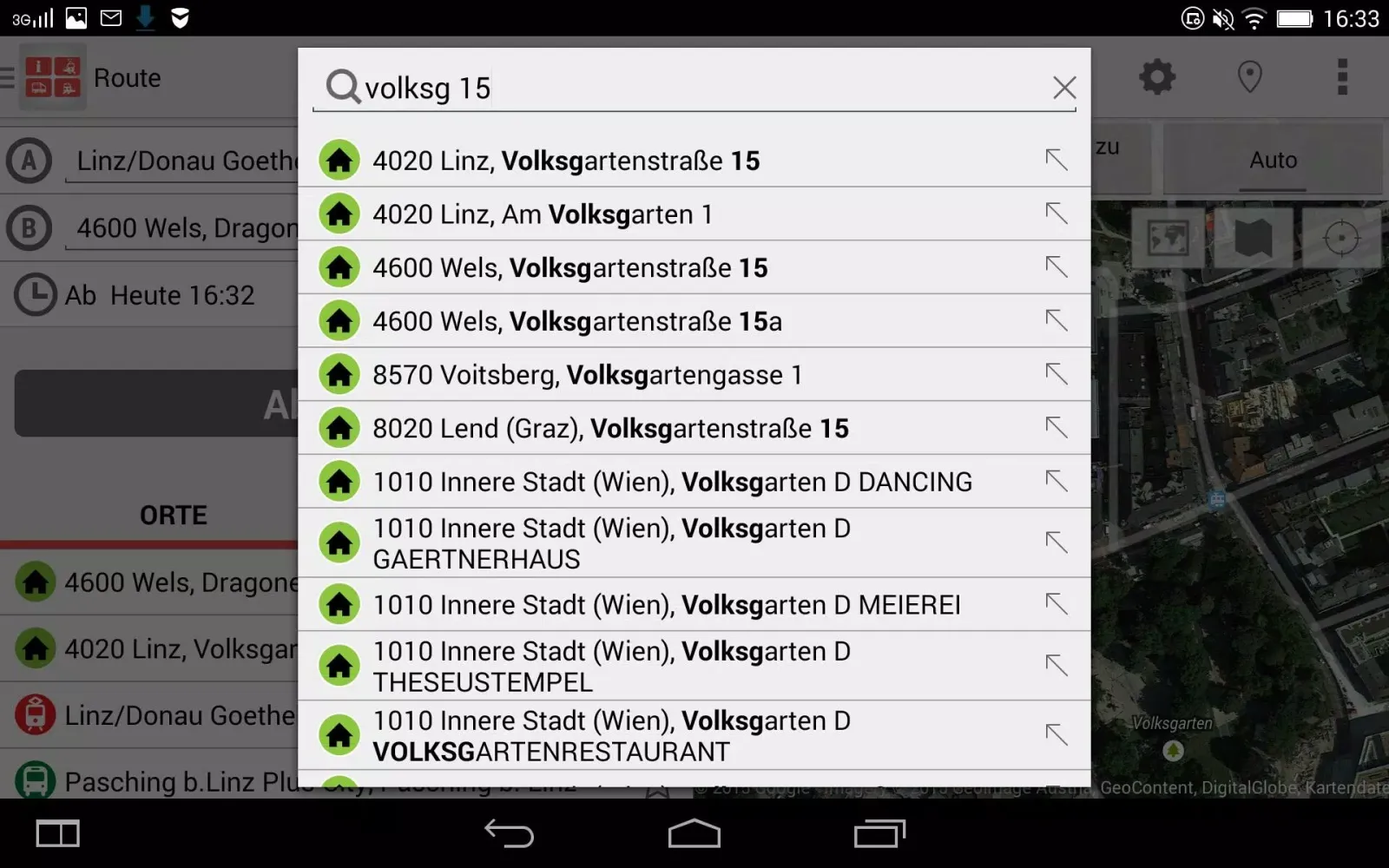 Capturas de pantalla de OÖVV Routenplaner