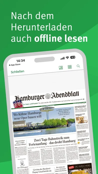 Ảnh chụp màn hình của Hamburger Abendblatt E-Paper