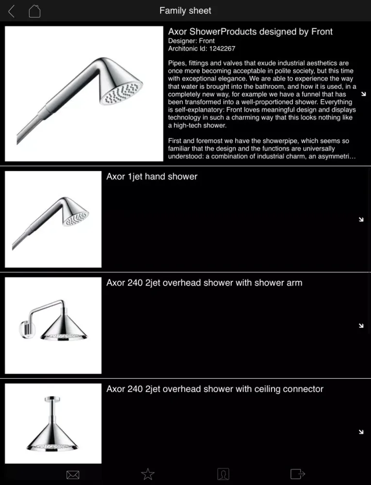 Axor App iPad  Screenshots