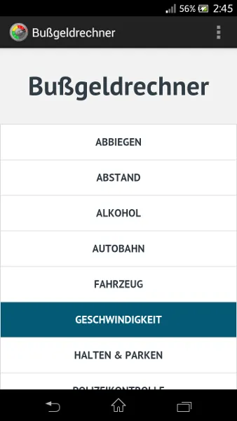 Скриншоты Bußgeldrechner