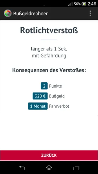 Скриншоты Bußgeldrechner