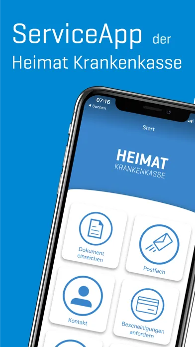 Capturas de tela do Heimat Krankenkasse ServiceApp