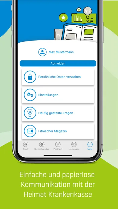 Capturas de tela do Heimat Krankenkasse ServiceApp