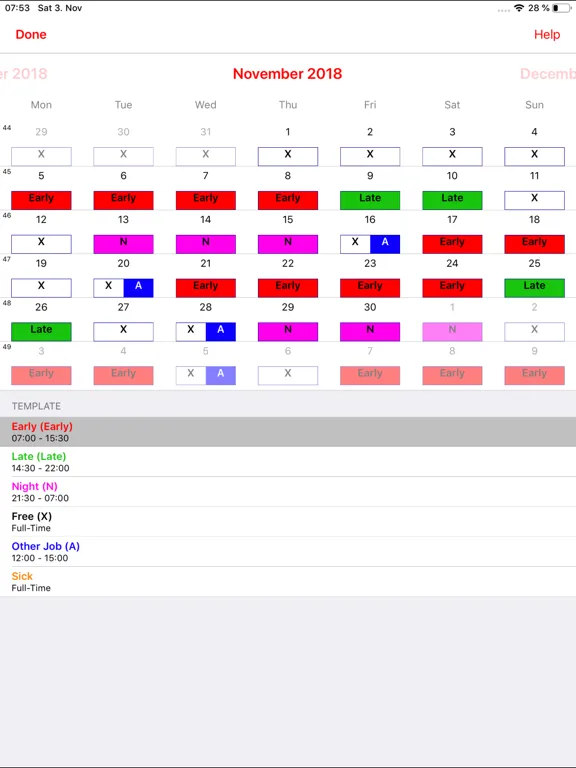Скриншоты Roster-Calendar Pro iPad 
