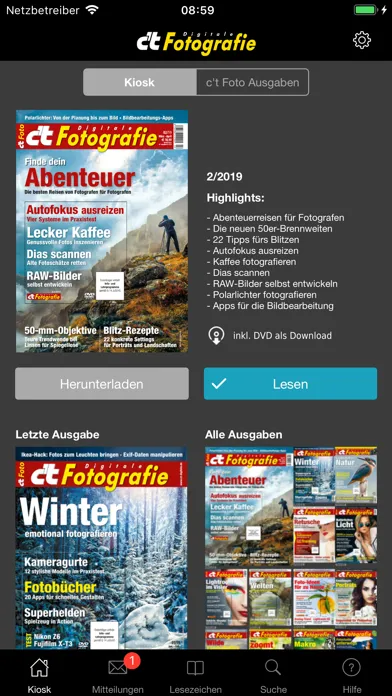 Capturas de pantalla de c’t Fotografie