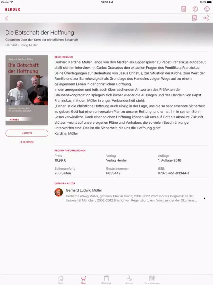 Herder eBooks iPad  Screenshots