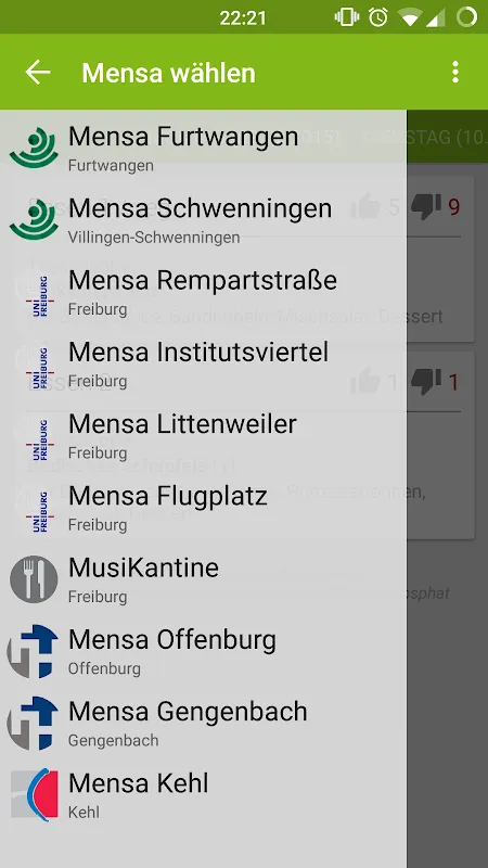 HFU Mensa Screenshots