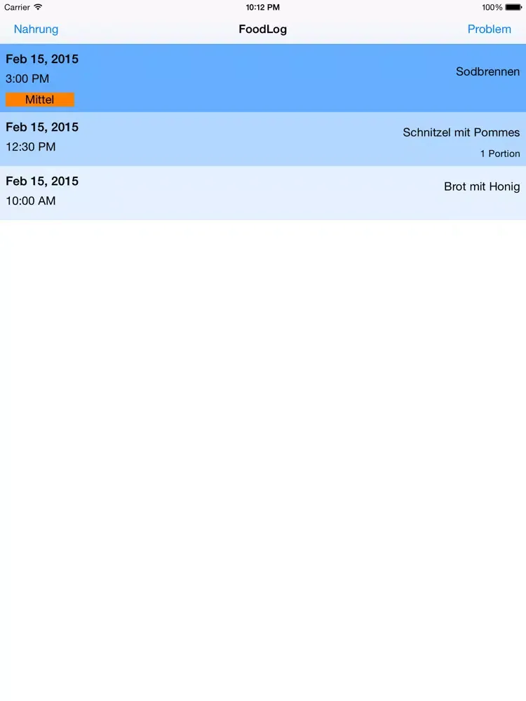 Capturas de pantalla de FoodLog iPad 