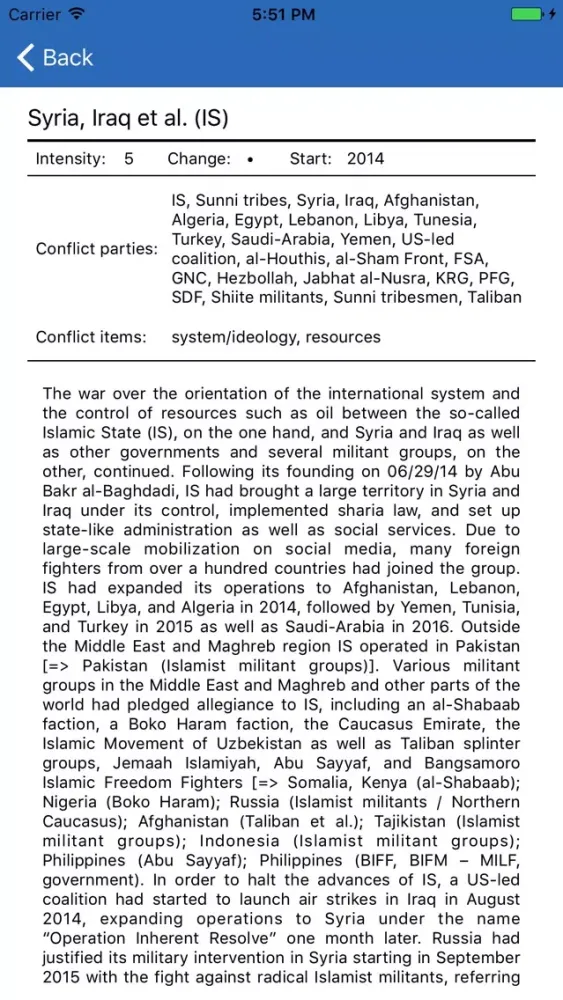 HIIK Conflict Barometer Screenshots