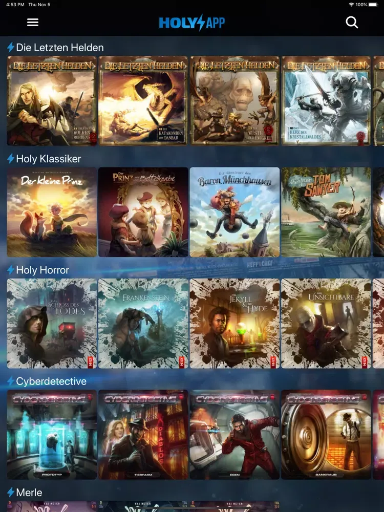 Holy Hörspiel App iPad  Ekran Görüntüleri