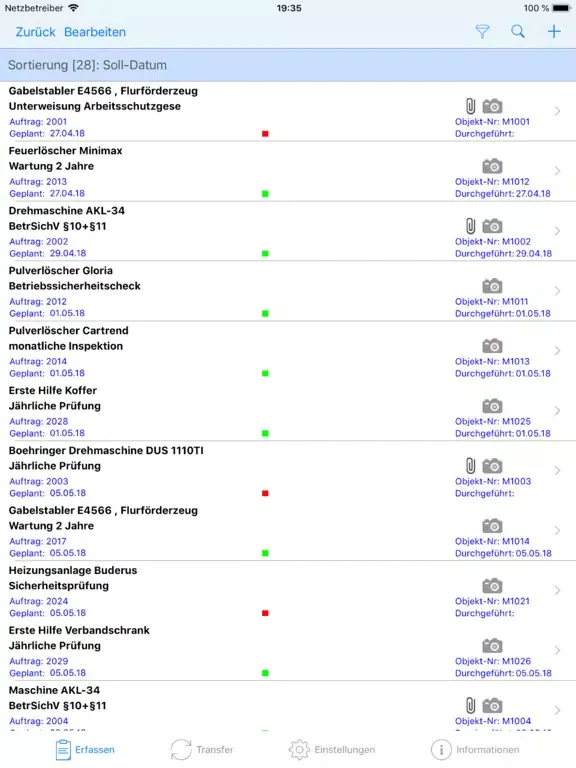 Prüfungen im Arbeitsschutz iPad  Screenshots