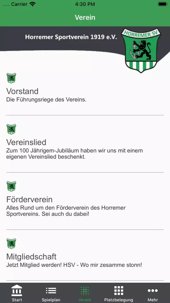 Horremer Sportverein 1919 e.V.应用截图