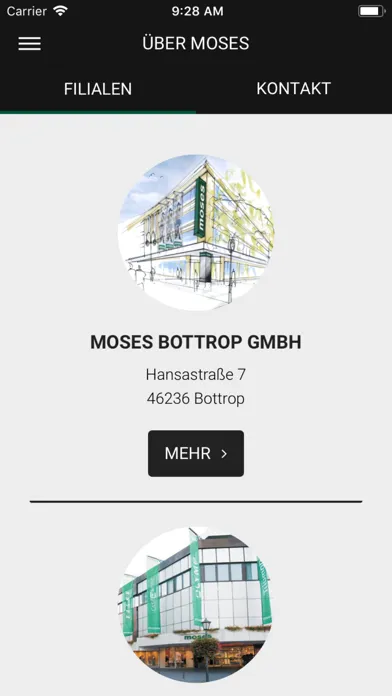 Tangkapan skrin Moses App