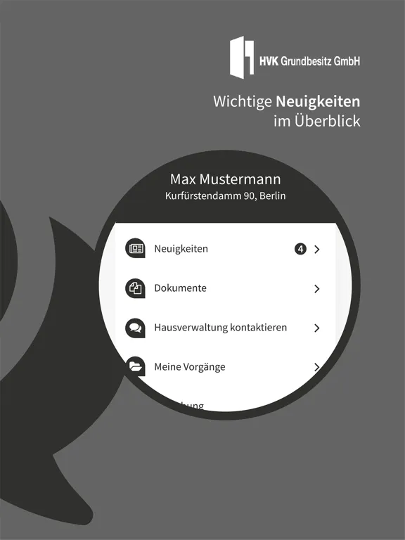 Ảnh chụp màn hình của HVK Grundbesitz GmbH iPad 