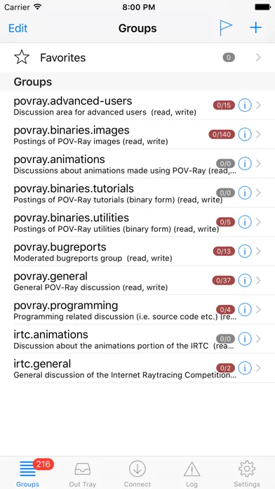 ภาพหน้าจอของ NewsTap (Usenet Newsreader)