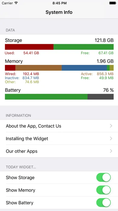 Sys Info Widget スクリーンショット