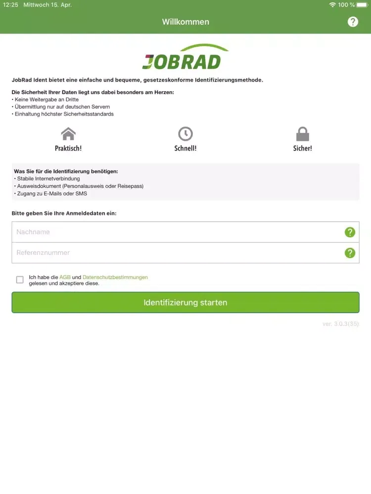 JobRad Ident iPad  Ekran Görüntüleri