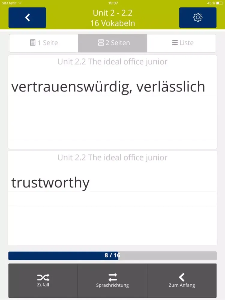 Büro 2.1, Office now! Vokabeln iPad  Screenshots
