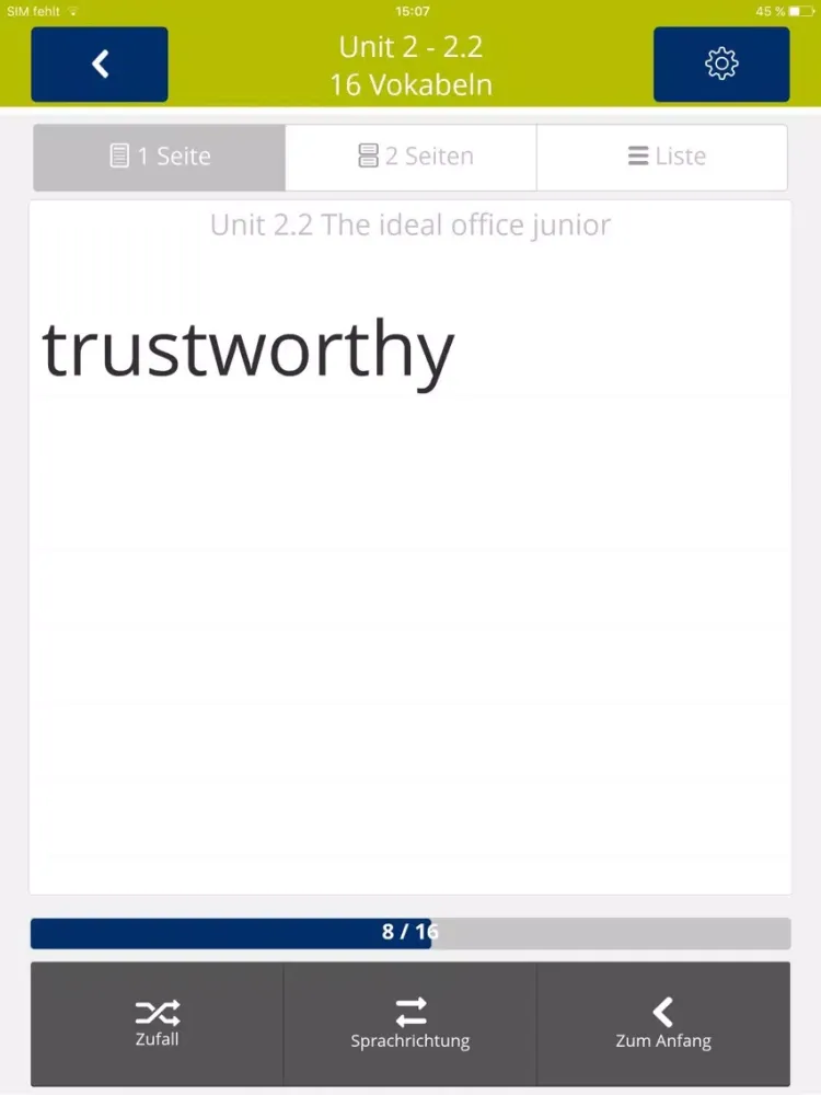 Büro 2.1, Office now! Vokabeln iPad  Screenshots