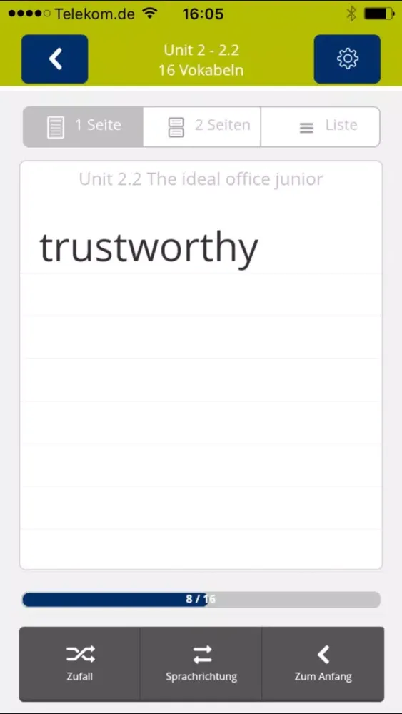 Büro 2.1, Office now! Vokabeln Screenshots