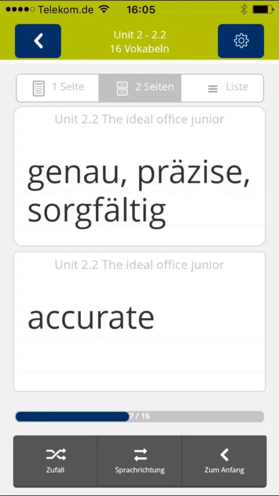 Büro 2.1, Office now! Vokabeln Screenshots