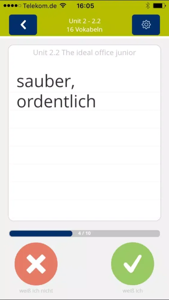 Büro 2.1, Office now! Vokabeln Screenshots