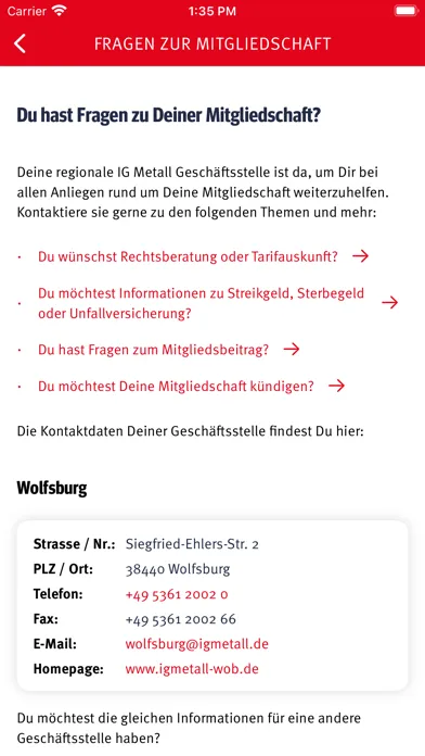 IG Metall App Screenshots