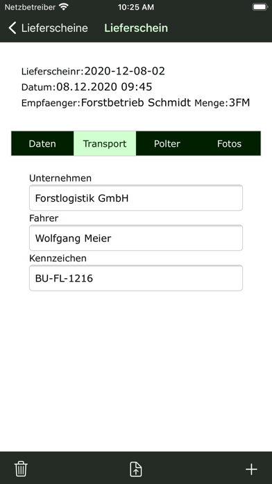 Tangkapan skrin LieferscheinApp