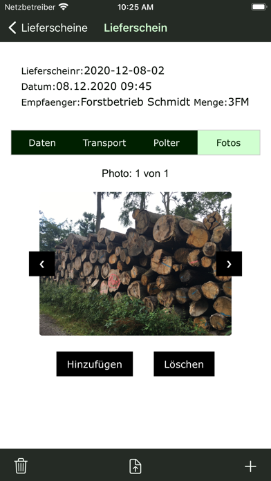 Tangkapan skrin LieferscheinApp