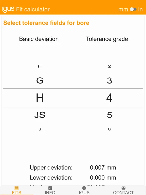 تصاویر igus® Fit Calculator iPad 