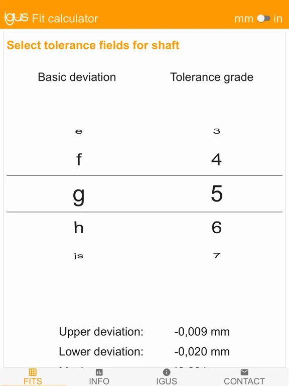 تصاویر igus® Fit Calculator iPad 