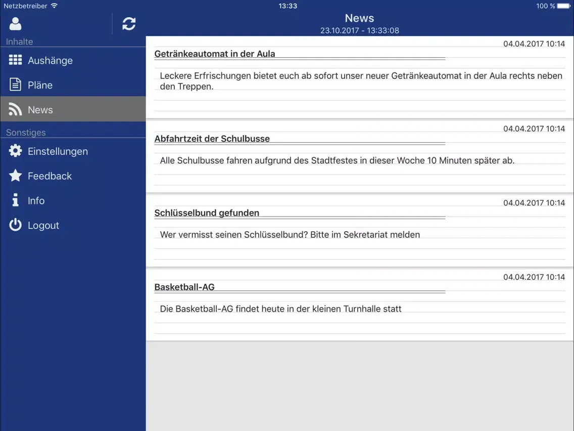 Zrzuty ekranu IHK SchulApp (IHK Rostock) iPad 