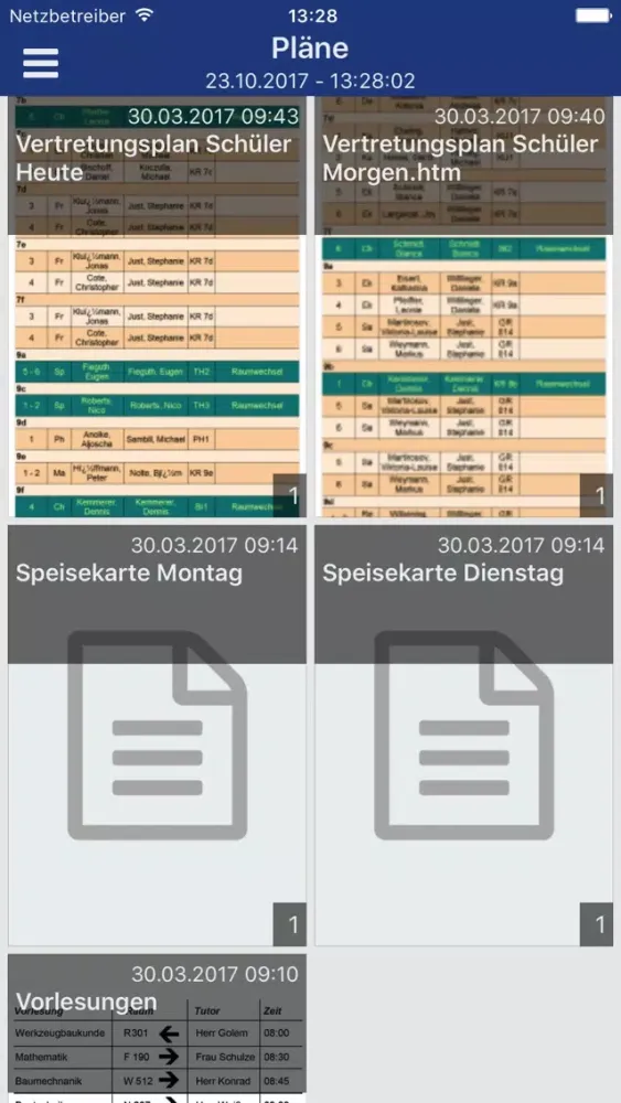 Zrzuty ekranu IHK SchulApp (IHK Rostock)