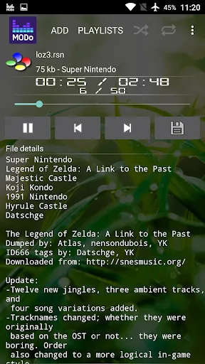 Captures d'écran de Modo - Computer Music Player