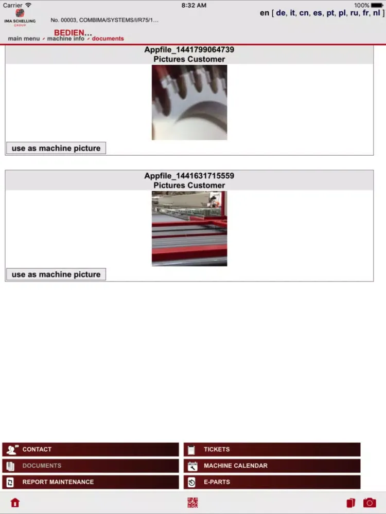 IMA Service App iPad Screenshots