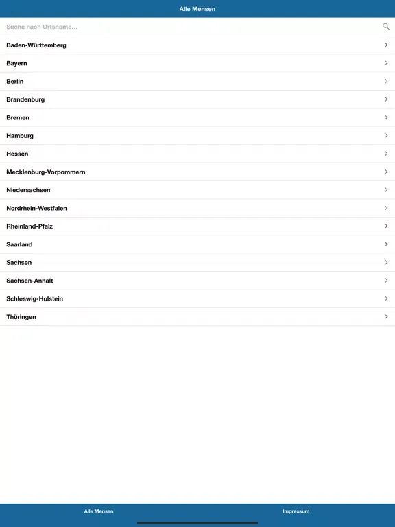 Tangkapan skrin iMensa Mensa Speiseplan iPad 