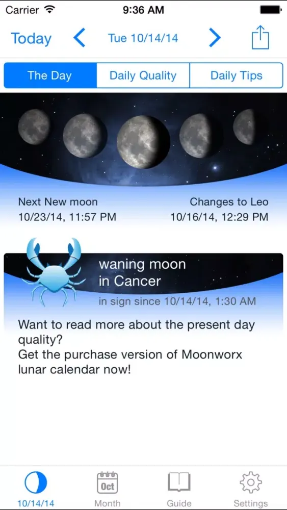 MoonWorx Lunar calendar Lite Screenshots