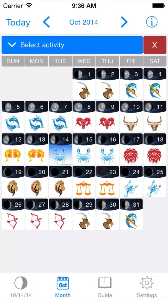 MoonWorx Lunar calendar Lite Screenshots
